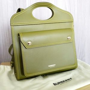 Burberry Mini Topstitched Leather Pocket Bag